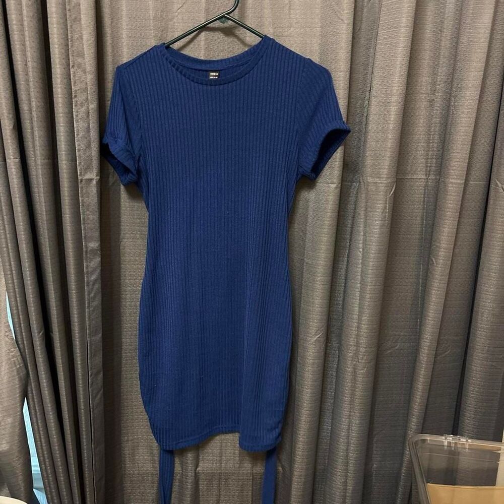 Shein Women's Navy and Blue Dress